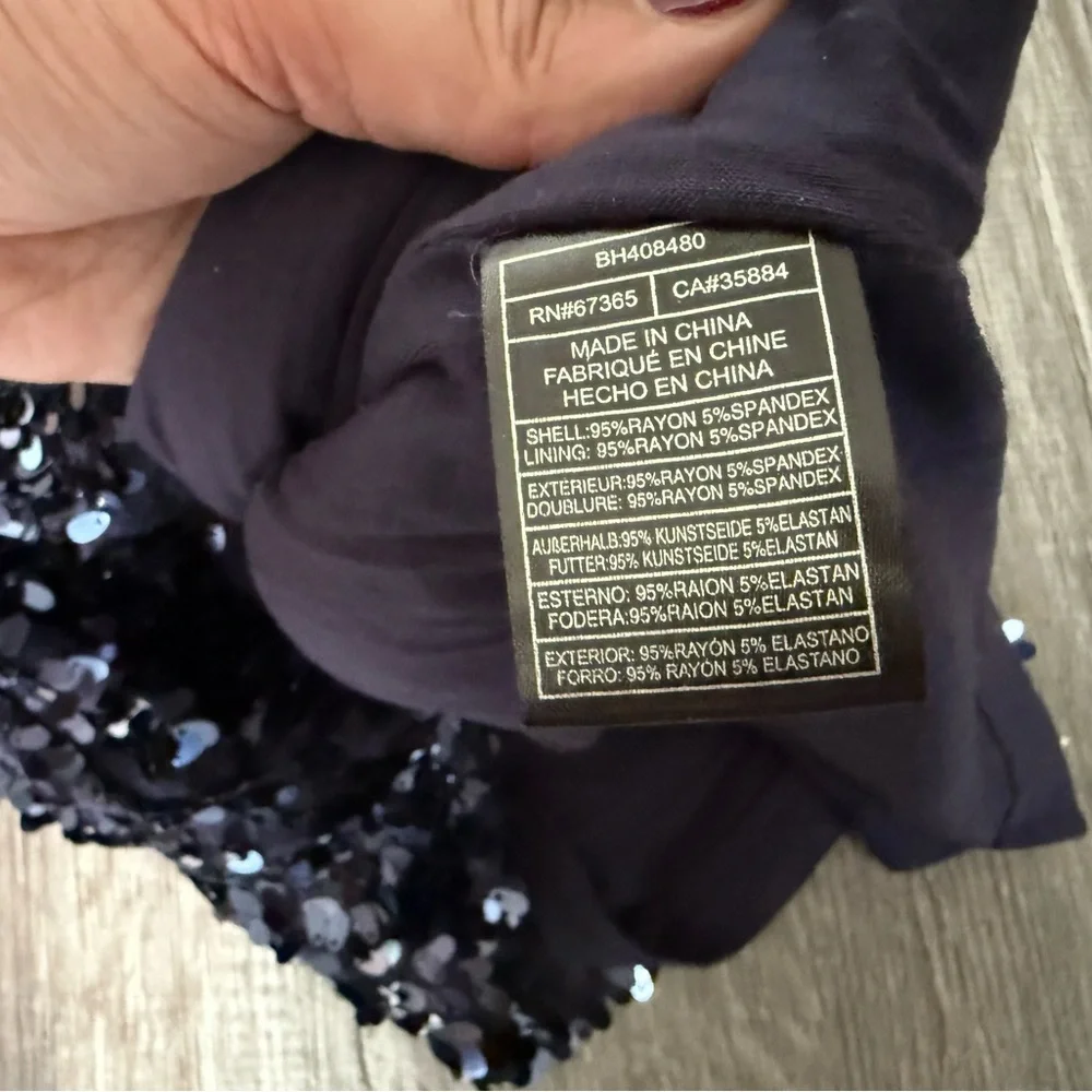BB Dakota Sparkling Navy Sequin Mini Dress - Picture 10 of 11